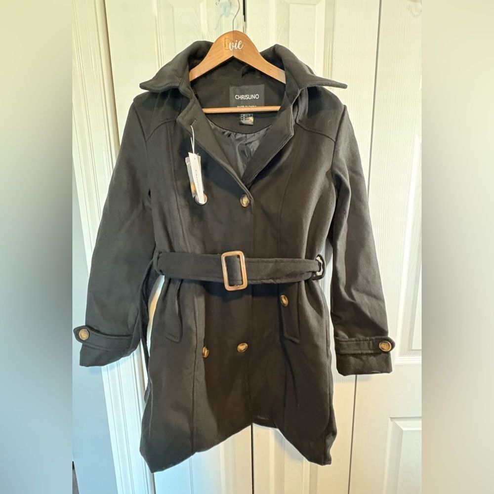 Women's Elegant Black Trench Coat